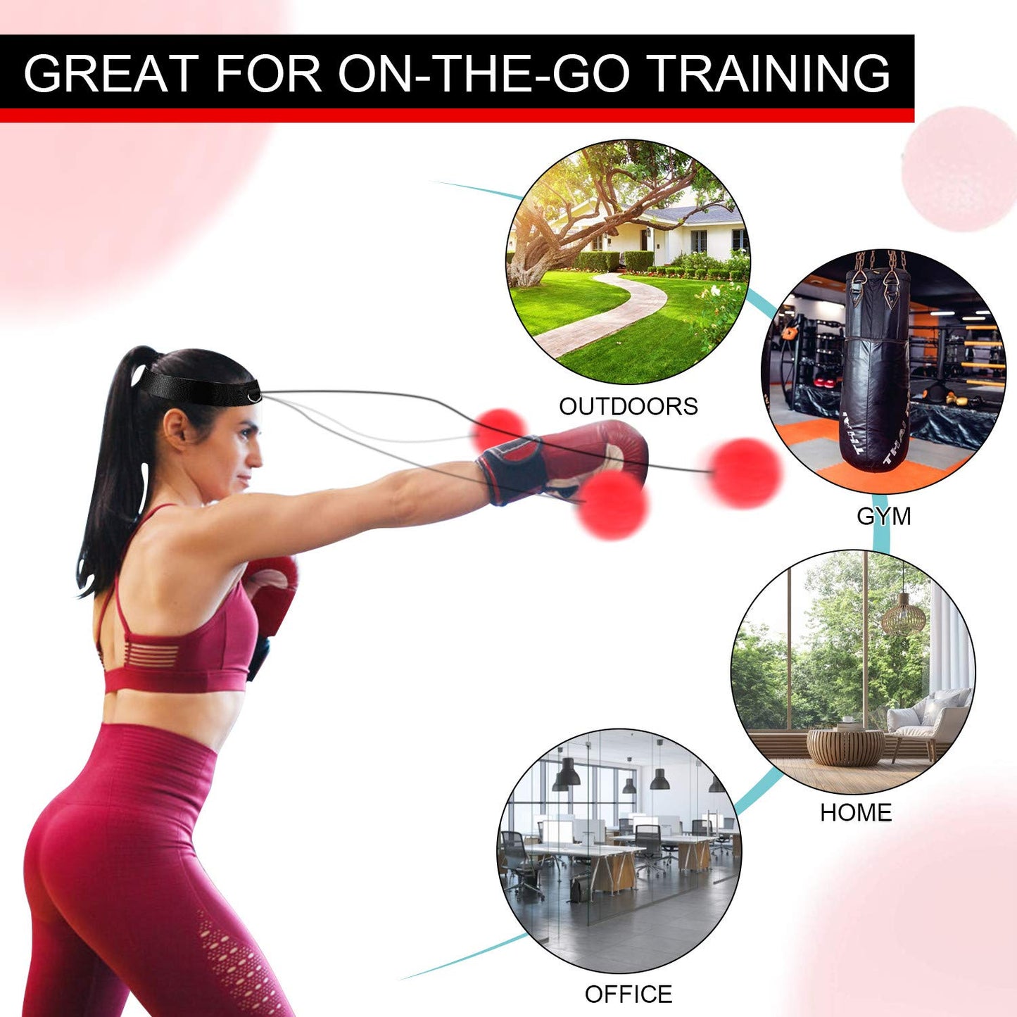 Speed Training Boxing Reflex Ball (Red)