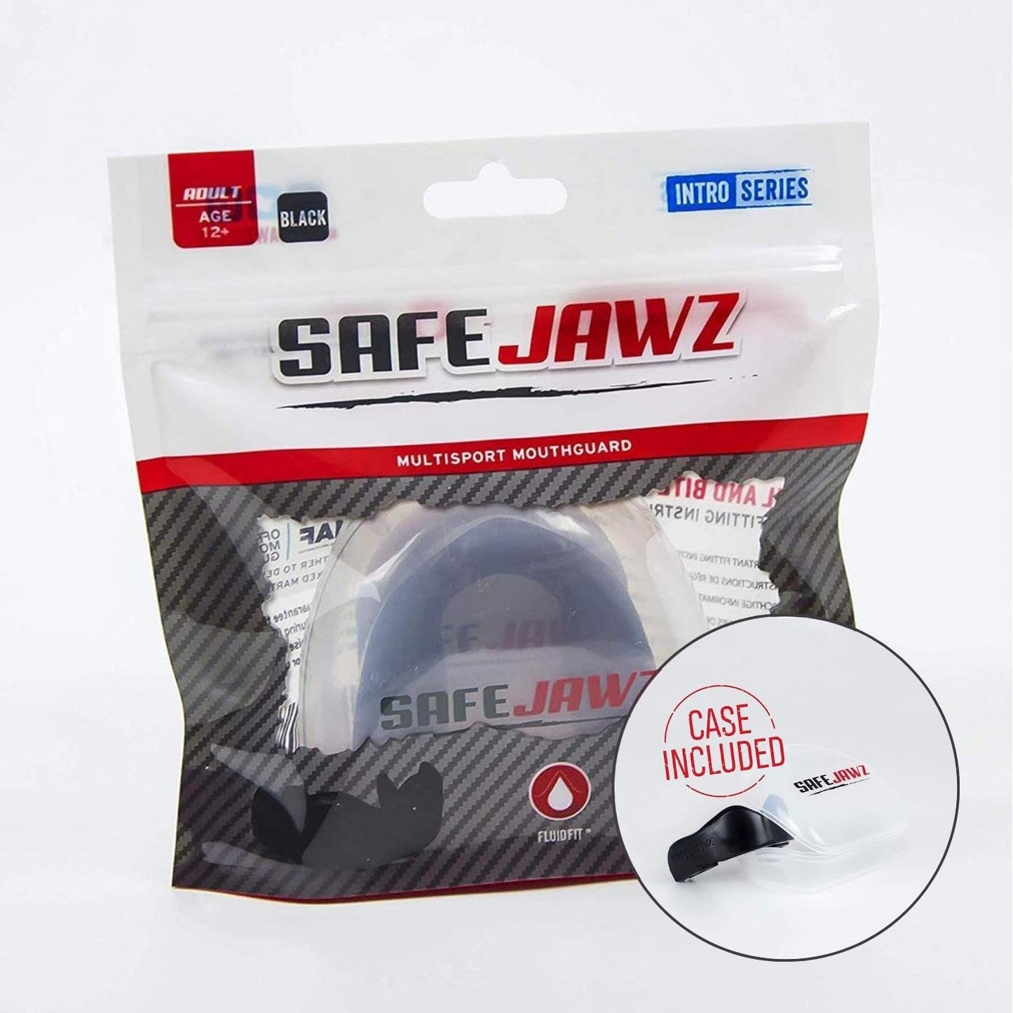 SAFEJAWZ Mouthguard Slim Fit, Adult and Junior Gum Shield with Case