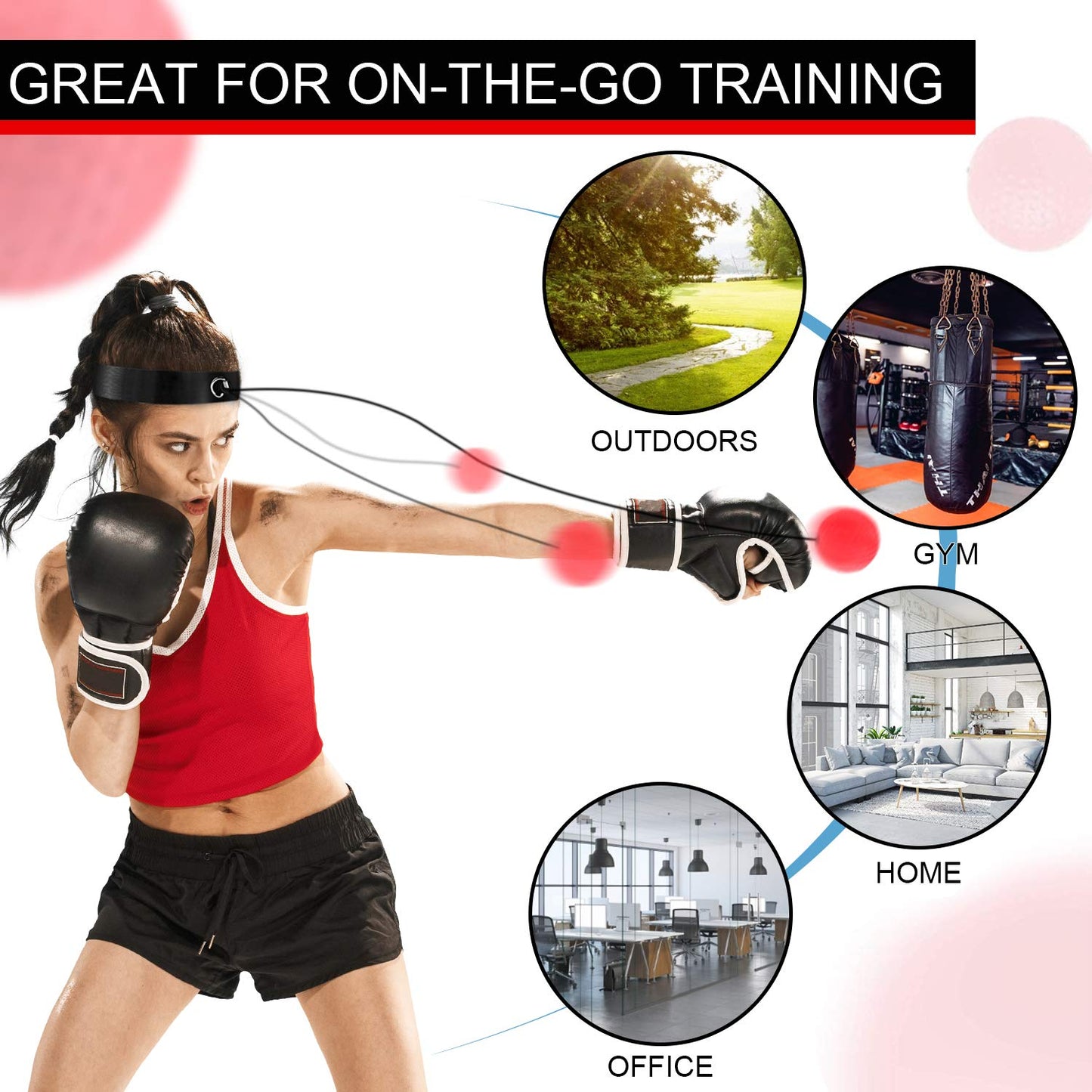 Speed Training Boxing Reflex Ball (Red)