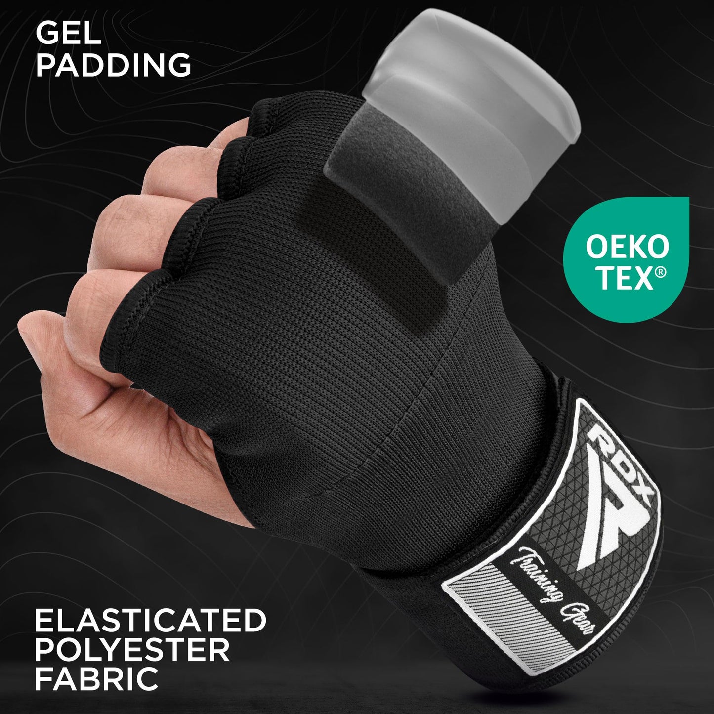 RDX Gel Boxing Hand Wraps Inner Gloves, Quick 75cm Long Wrist Straps,