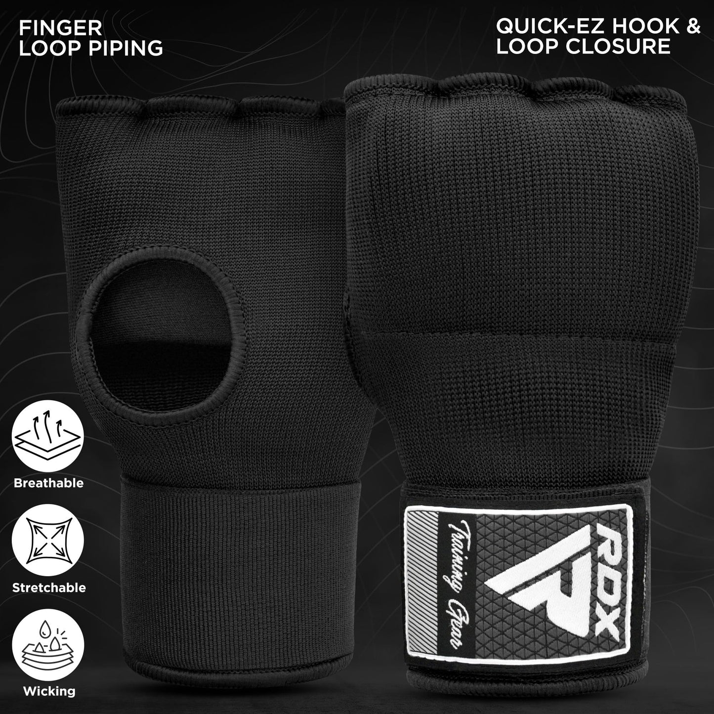 RDX Gel Boxing Hand Wraps Inner Gloves, Quick 75cm Long Wrist Straps,